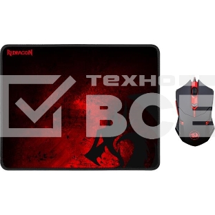 Мышь проводная + коврик Defender Redragon M601BA черный, 3200 dpi, USB, кнопки - 7
