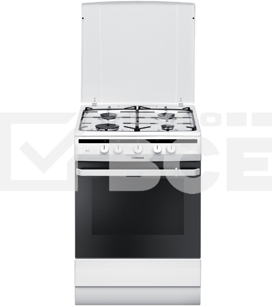 Плита газовая Hansa FCGW61000 белый, конфорок 4 шт, духовка 58 л, 60 см x 85 см x 60 см