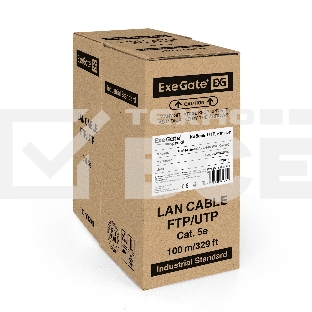 Кабель ExeGate Special UTP 4 пары кат.5e CCA, 26AWG, бухта 100м, серый, PVC