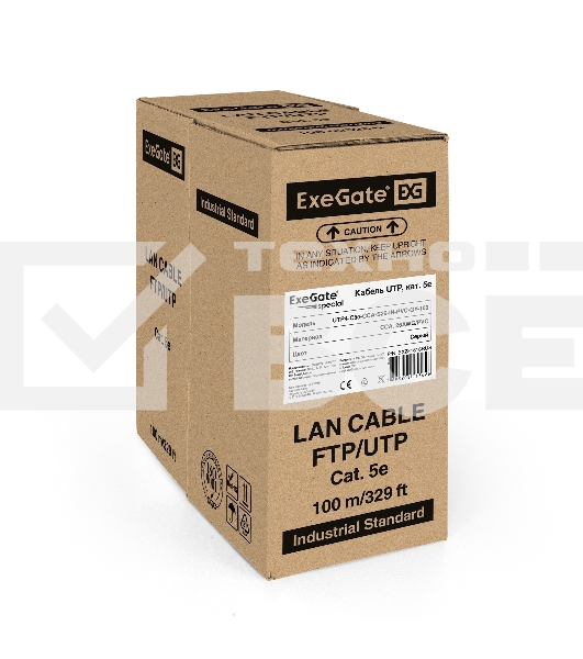 Кабель ExeGate Special UTP 4 пары кат.5e CCA, 26AWG, бухта 100м, серый, PVC
