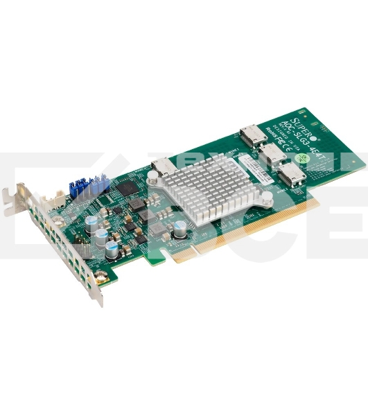 Плата коммуникационная SuperMicro Quad port OCuLink retimer NVMe SSD add-on card for PCIe3 x16 slot