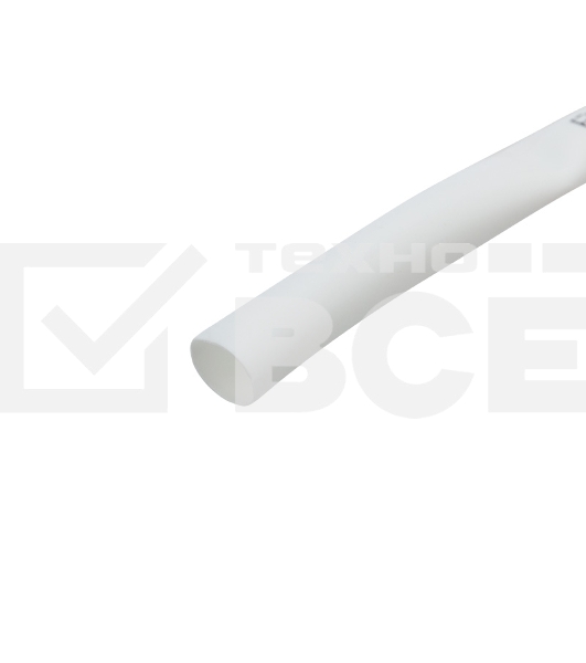Трубка термоусаживаемая Rexant 5,0/2,5 мм белая, ролик 2,44 м