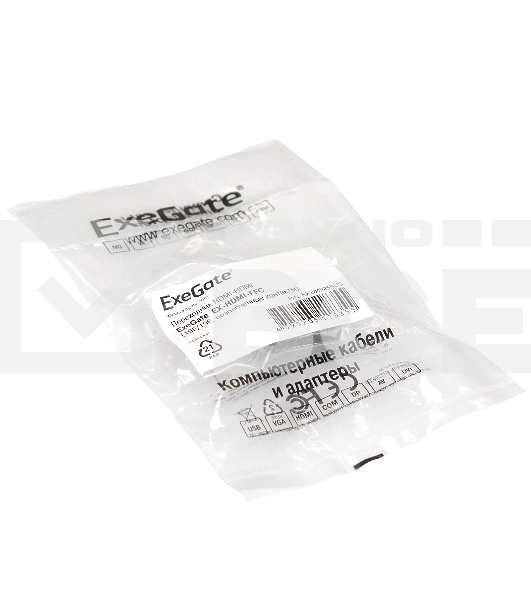 Переходник Exegate EX284925RUS HDMI-HDMI EX-HDMI-FFC (19F/19F, позолоченные контакты)