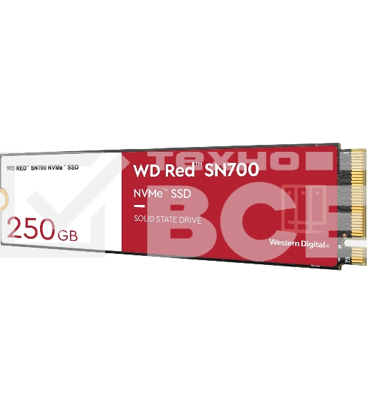 Накопитель SSD Western Digital Red SN700, 250GB, PCIe 3.0 x4, M.2 2280, NVMe, R/W 3100/1600