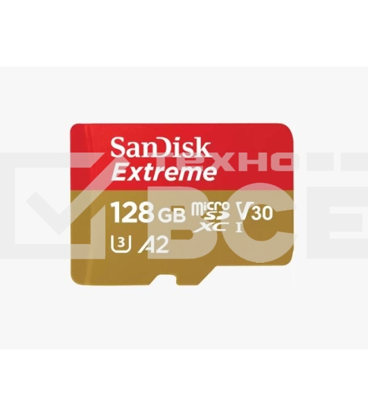 Флеш карта microSD 128GB SanDisk microSDXC Class 10 UHS-I A2 C10 V30 U3 Extreme 190MB/s