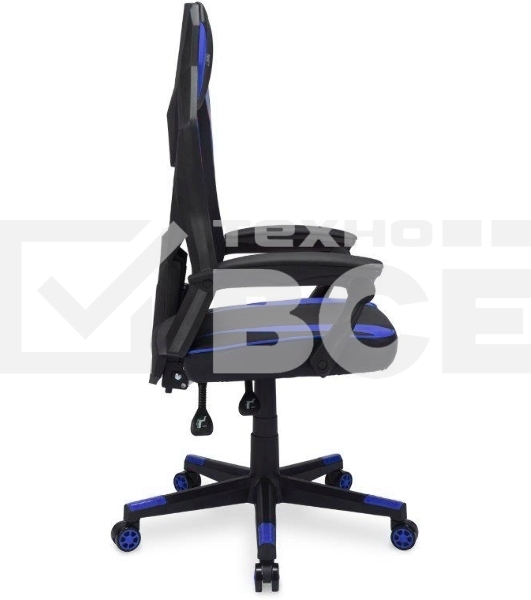 Кресло игровое Оклик 121G черный/синий сиденье черный/синий искусст.кожа/сетка с подголов. крестов. пластик черный