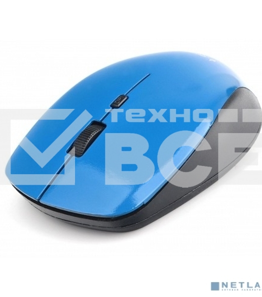 Мышь беспроводная Gembird MUSW-250-2 синий, 1600 dpi, радиоканал, USB, кнопки - 4