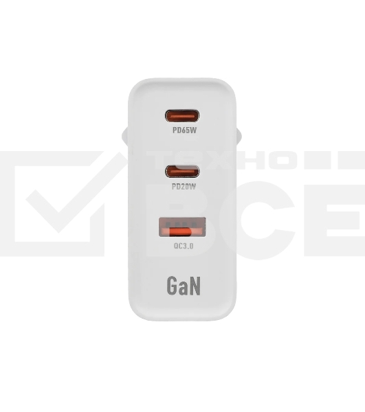 Зарядное устройство GOPOWER 1USB+2TYPE-C 65W QC3.0 GAN белый