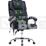 Кресло офисное Cactus CS-CHR-OC02M-BK черный, эко.кожа, крестов. сталь, фото3