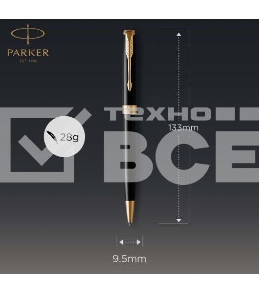 Ручка шариковая Parker Sonnet Core K530 (CW1931497) LaqBlack GT M черн. черн. подар.кор.