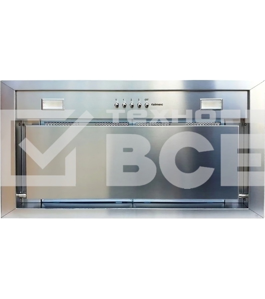 Встраиваемая вытяжка FALMEC BUILT-IN 50 MAX EVO, серия Design, 56 см, механическое/кнопочное управление, светодиодное освещение, периметральное всасывание, 3 скорости, отвод/циркуляция, максимальная производительность 1040 м3/ч, угольный фильтр (опция), э