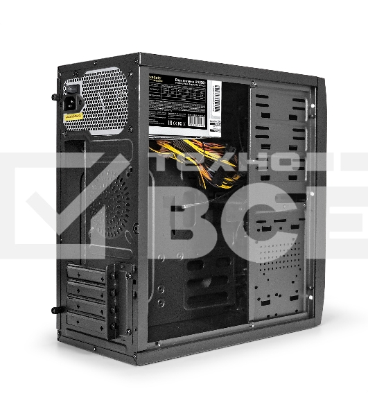 Компьютерный корпус Minitower ExeGate QA-412U-UNS500 (mATX, БП UNS500 с вент. 12см, 2хUSB+2хUSB 3.0, аудио, черный)