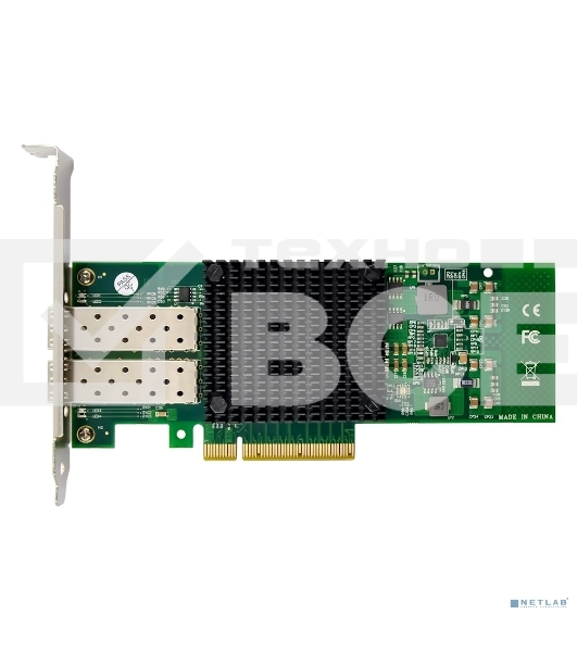 Сетевая карта ORIENT XWT-MCX3PE8 2SFP+, PCI-Ex8 v3.0 2xSFP+ 10Gbps Server NIC, Mellanox ConnectX-3 chipset, 10/1 Гбит/с, 2 планки крепления в комплекте (33296)