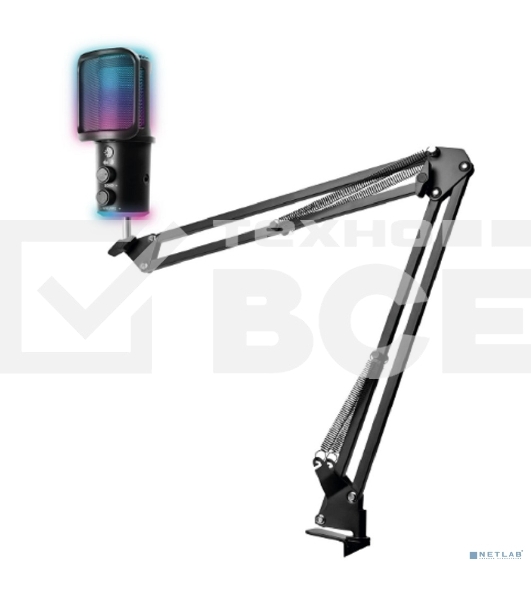 Микрофон RITMIX RDM-278 USB Gaming Black {Подключение  Type-C - USB A/Type-C, Jack 3,5 мм на наушники; размеры микрофона: 5 * 15* 5 см}