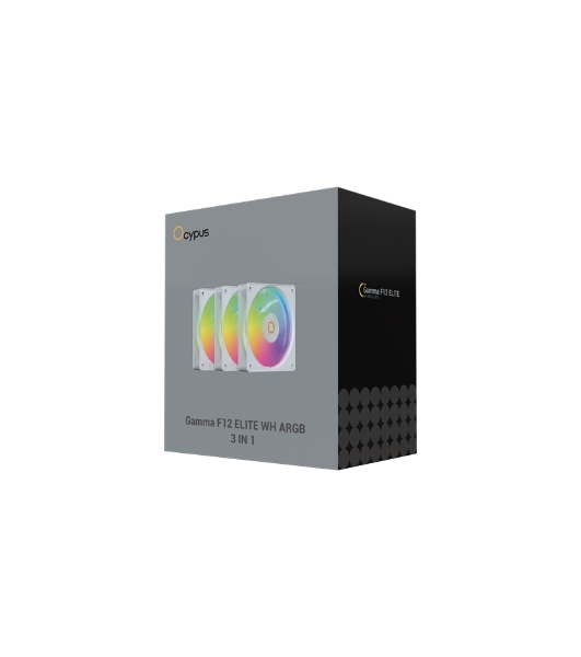 Вентилятор для корпуса Ocypus Gaммa F12 Elite WH ARGb 3 IN 1, 120x120x25мм, 4-PIN PWM, 600-1800 RPM, 26 DBA MAX, HYDRO BEARING