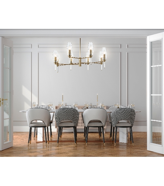 Люстра Ambrella light LH55202/8 BS/CL латунь/прозрачный E14*8 max 40W D800*520