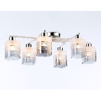Светильник Ambrella light TR303207/6 WH/CH/SM/FR белый/хром/дымчатый/белый матовый E27*6 max 60W 710*400*200, фото 1