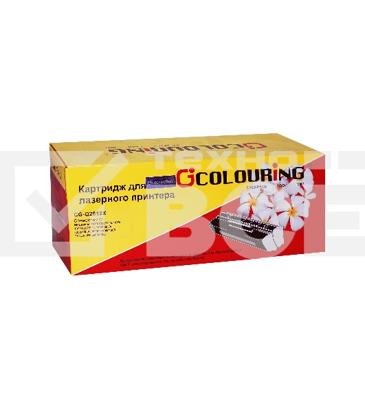 Картридж лазерный Colouring CG-Q2612X черный (3000 стр.) для HP LJ 1010/1012/1015/1018/1020/1022/3015/3020/3030/3050/3052/3055/M1005/M1005MFP/M1319/M1319MFP Series Canon LBP2900/3000