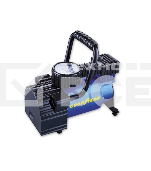 Компрессор GOODYEAR GY000101 GY-30L 30 л/мин Мощность 156 Вт, Производительность 30 л/мин, Максимальное токопотребление 13 А, Максимальное давление - 7 Атм, Длина провода питания: 3 м, Длина воздушного шланга: 1 м. Сумка и набор переходников в комплекте.