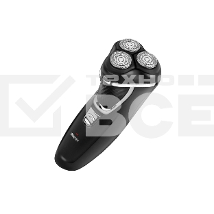 Бритва Centek CT-2176 (черн/хром) ротор, 3 плавающие головки, аккумулятор + работа от сети, триммер