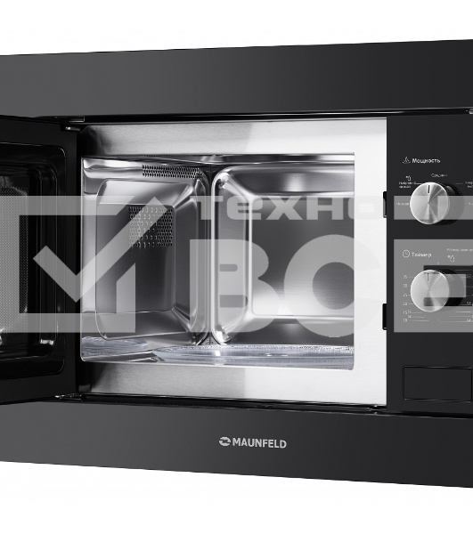 Микроволновая печь встраиваемая Maunfeld MBMO.20.1PGB черный, 20 л, 800 Вт, переключатели - поворотный механизм