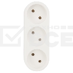 Тройник электрический линейный 6-10 А без заземления белый Rexant, фото5