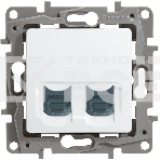 Двойная розетка RJ 45 - категория 5е - UTP - Etika - белый, фото5
