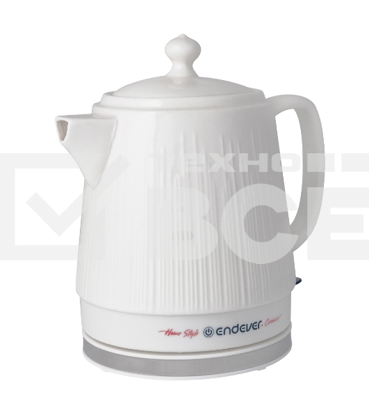 Чайник электрический Endever KR-450C 1200 Вт, емкость 1,4 л, белый, керамический
