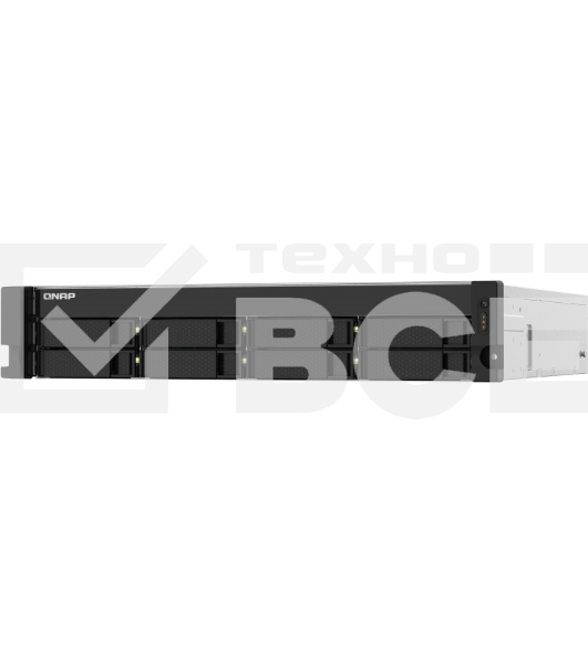 Сетевое хранилище без дисков SMB QNAP TS-832PXU-4G 8-Bay AL324 quad-core 1.7 GHz 2U rackmount NAS, 4GB DDR4 UDIMM RAM (max 1x16GB), SATA 6Gb/s, 2x 10GbE SFP+ LAN, 2x2.5 GbE LAN, 1x PCIe Gen2 x2 slot. W/o RAIL-B02