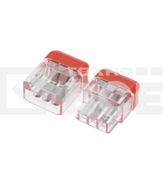 Экспресс-клемма Rexant СМК 2273-203R проходная разъемная 3 полюса 0,5-2,5мм² (50 шт/уп)