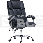 Кресло офисное Cactus CS-CHR-OC02M-BK черный, эко.кожа, крестов. сталь, фото12