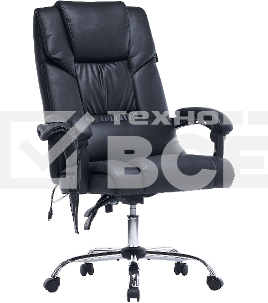 Кресло офисное Cactus CS-CHR-OC02M-BK черный, эко.кожа, крестов. сталь