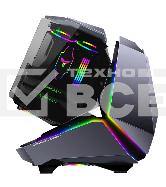 Корпус без блока питания JONSBO MOD-5, Full-Tower, TG, no fans, 2xUSB-A 3.0 + 1xUSB-C 3.2, ATX, mATX, mITX Gray