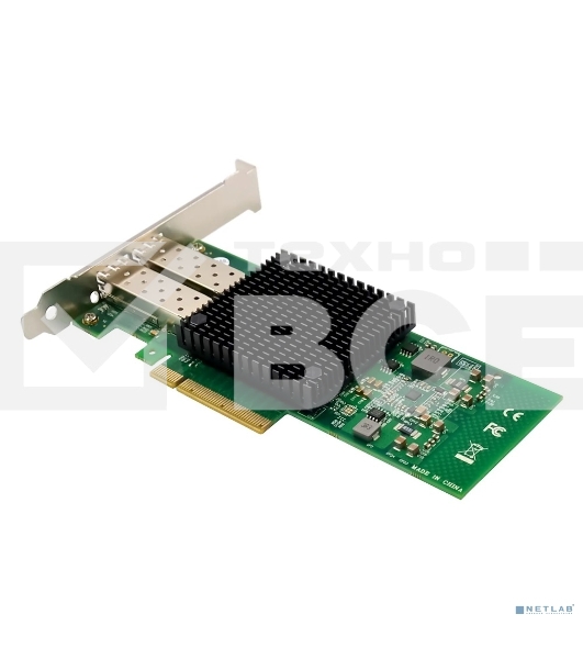 Сетевая карта ORIENT XWT-MCX3PE8 2SFP+, PCI-Ex8 v3.0 2xSFP+ 10Gbps Server NIC, Mellanox ConnectX-3 chipset, 10/1 Гбит/с, 2 планки крепления в комплекте (33296)