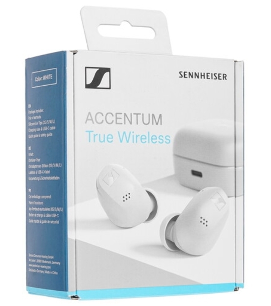 Наушники TWS Sennheiser Accentum True Wireless белый, внутриканальные, Bluetooth, гибридное активное шумоподавление, до 8 ч