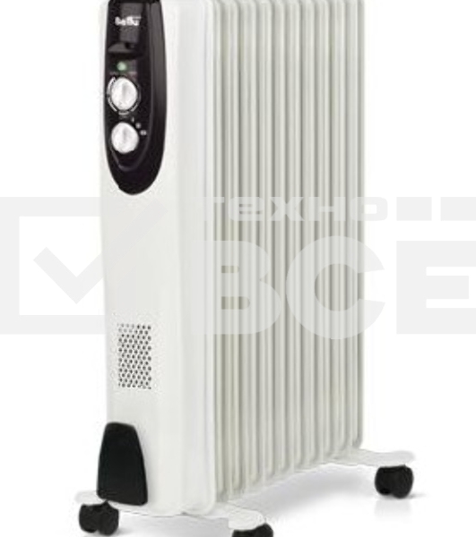 Масляный обогреватель Ballu Classic BOH/CL-07WRN (7 секций), белый, 1500 Вт, 20 м2, термостат