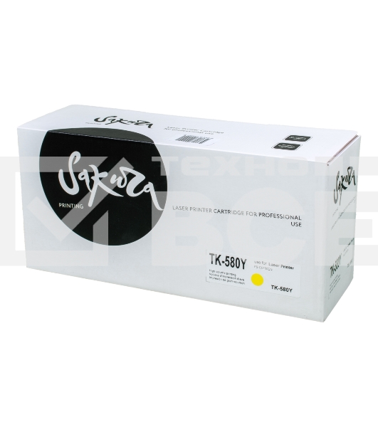Картридж Sakura TK580Y для Kyocera Mita FS-5150DN/5250DN, желтый, 2800 к.