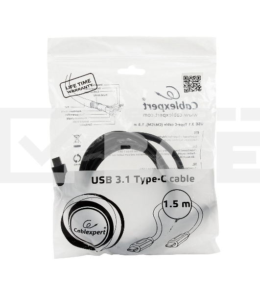 Кабель Cablexpert CCP-USB3.1-CMCM-5 Кабель USB3.1TypeC/USB3.1TypeC, 1.5м, 