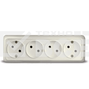 Розетка 4-м ОП Олимп без заземл. беж. UNIVersal 1168