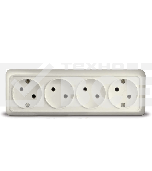 Розетка 4-м ОП Олимп без заземл. беж. UNIVersal 1168