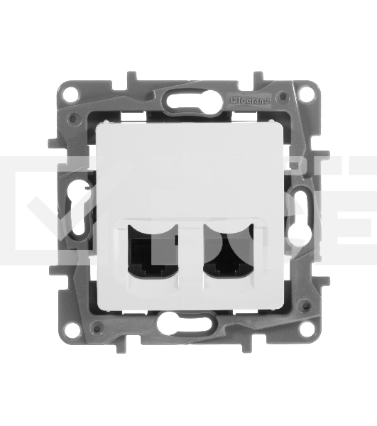 Двойная розетка RJ 45 - категория 5е - UTP - Etika - белый