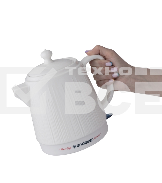 Чайник электрический Endever KR-450C 1200 Вт, емкость 1,4 л, белый, керамический