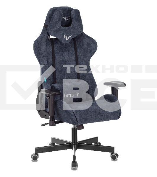 Кресло игровое Бюрократ VIKING KNIGHT LT27 FABRIC синий крестовина металл/пластик