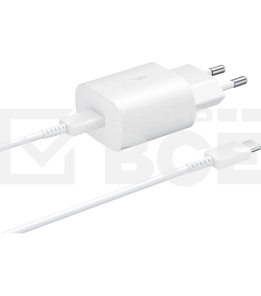 Сетевое зарядное устройство Samsung Adapter 25W Type C с кабелем белый (EP-TA800XWEGWW)