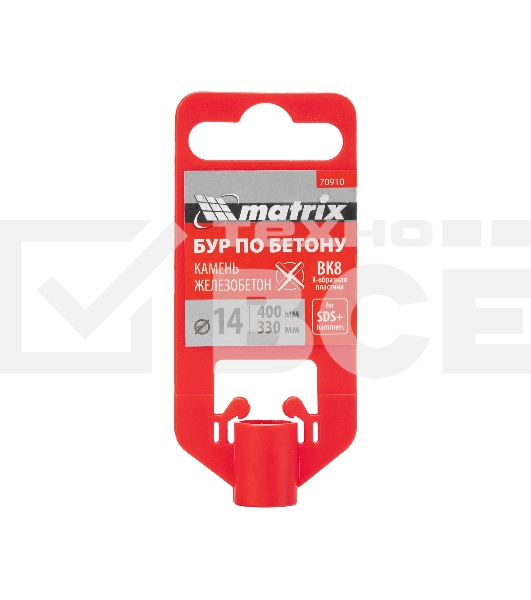 Бур по бетону Matrix, 14 x 400 мм, SDS PLUS c крестовой пластиной
