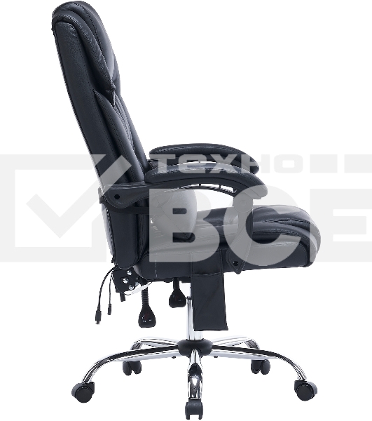 Кресло офисное Cactus CS-CHR-OC02M-BK черный, эко.кожа, крестов. сталь