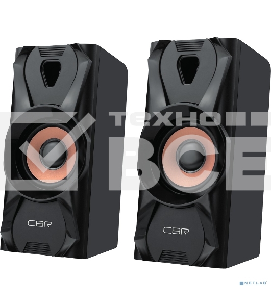 Акустическая система CBR CMS 720, 2.0, питание USB, 2х3 Вт (6 Вт RMS), материал корпуса пластик, 3.5 мм линейный стереовход, черный