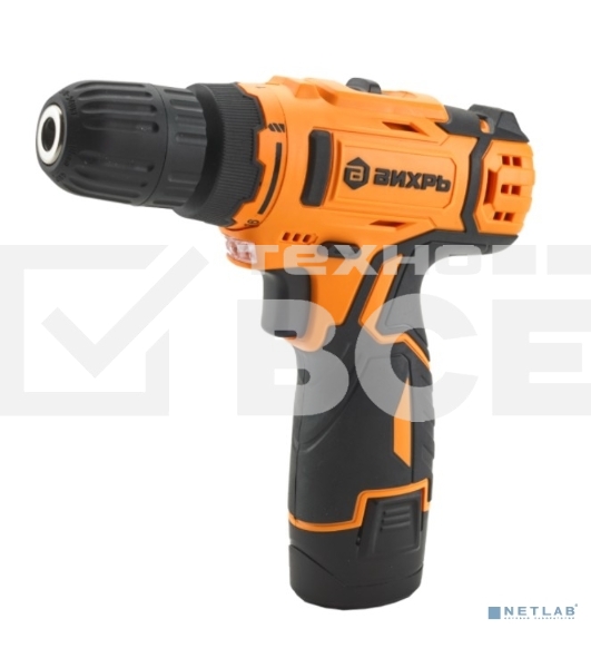 Дрель-шуруповерт аккумуляторная Вихрь ДА-12Л-2КА 72/14/26, Аккумуляторная, 12В, 2 АКБ, Кейс