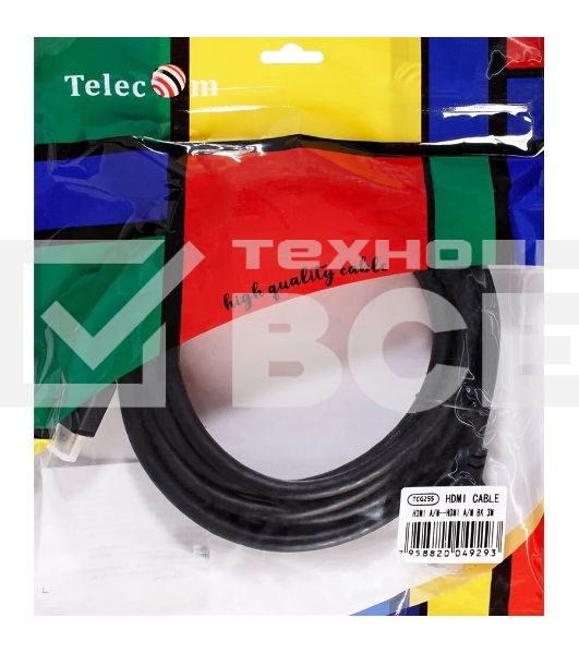 Кабель HDMI 19M/M,ver. 2.1, 8K@60 Hz 3m Telecom <TCG255-3M>