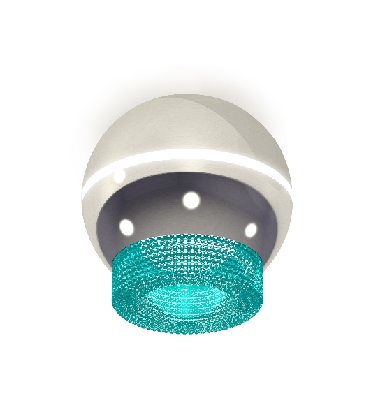 Светильник Ambrella Light XS1104020 PSL/BL серебро полированное/голубой MR16 GU5.3 LED 3W 4200K (C1104, N7194)